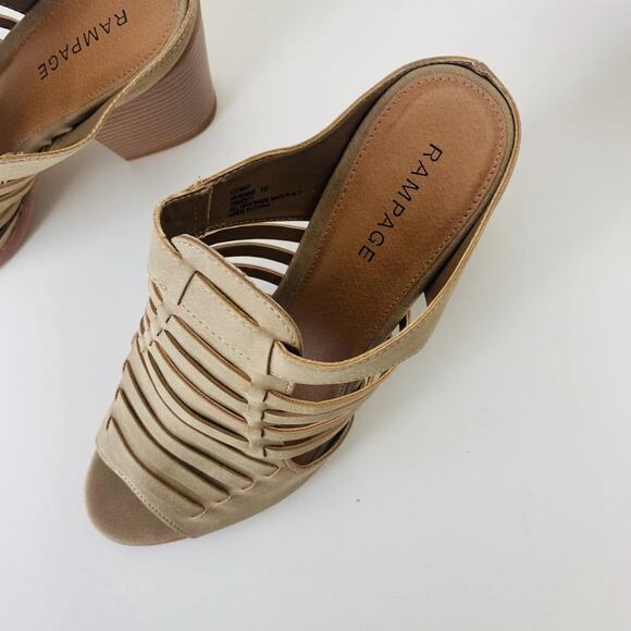 Rampage Vivienne Women's Shoes Open Toe Sandals Vegan Block Heel Sand Brown Sz 9 - Picture 4 of 9